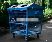 Сетчатый контейнер для раздельного сбора пластика мусора ТБО 0,9 М3